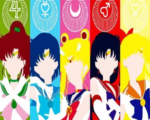 Illustration Sailor Moon Guardians Diamond With Numbers