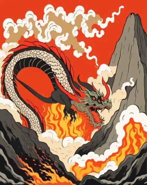 Illustration chinese dragon Diamond Paintings