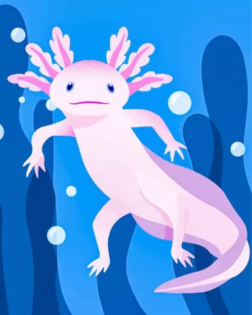 Illustration fantasy axolotl Diamond Paints