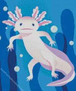 Illustration fantasy axolotl Diamond With Numbers