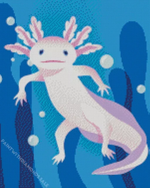 Illustration fantasy axolotl Diamond With Numbers