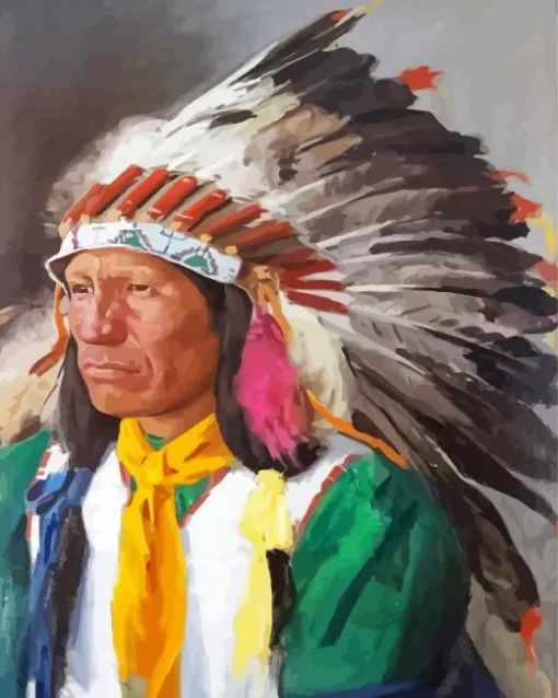 Indian Chief Richard Lorenz Diamond By Numbers