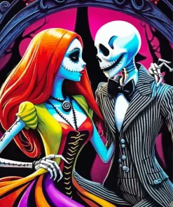 Jack And Sally The nightmare before christmas Diamond With Numbers