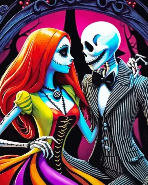 Jack And Sally The nightmare before christmas Diamond With Numbers