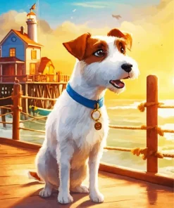 Jack Russell And Seaside Diamond Painting