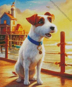 Jack Russell And Seaside Diamond Painting