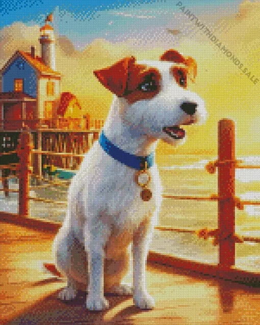 Jack Russell And Seaside Diamond Painting