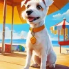 Jack Russell In The Beach Diamond Painting