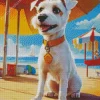 Jack Russell In The Beach Diamond Painting