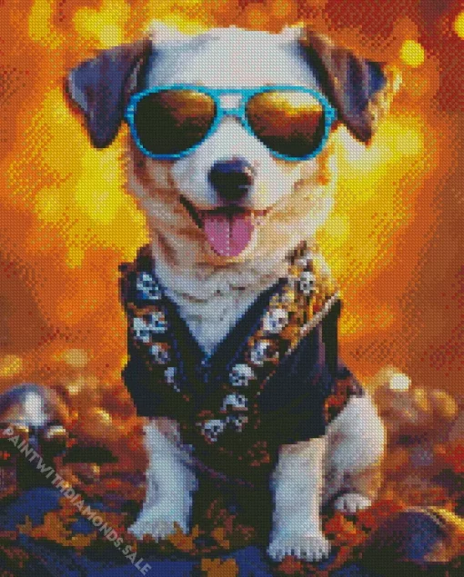 Jack Russell With Sunglasses Diamond Painting