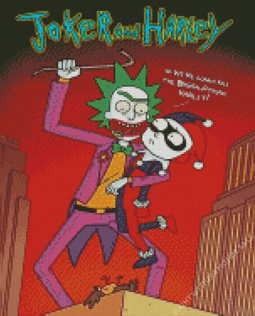 Joker Rick And Morty Diamond With Numbers