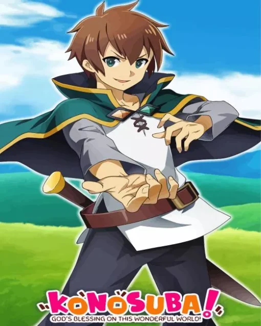 Kazuma Satou KonoSuba Poster Diamond Painting