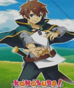 Kazuma Satou KonoSuba Poster Diamond Painting