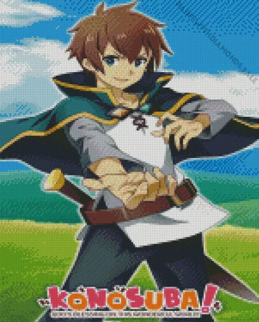 Kazuma Satou KonoSuba Poster Diamond Painting