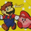 Kirby And Mario Diamond With Numbers