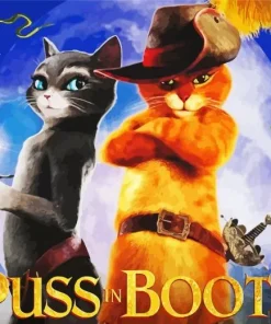 Kitty Softpaws Puss In Boots Poster Diamond Painting