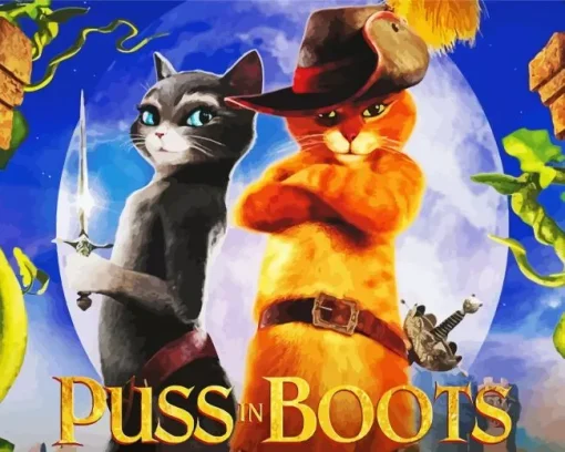 Kitty Softpaws Puss In Boots Poster Diamond Painting