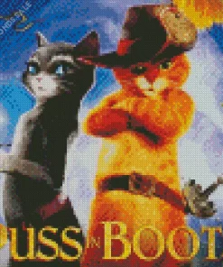 Kitty Softpaws Puss In Boots Poster Diamond Painting