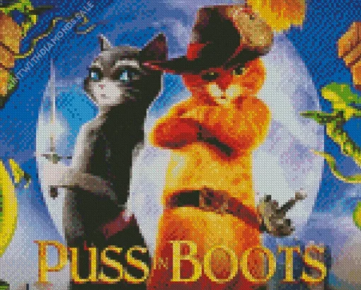 Kitty Softpaws Puss In Boots Poster Diamond Painting