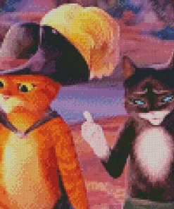 Kitty Softpaws And Puss In Boots Diamond Painting