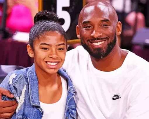 Kobe Bryant And His Daughter Diamond Painting