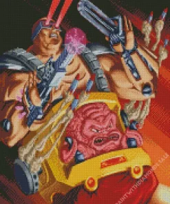 Krang ninja turtles Diamond With Numbers