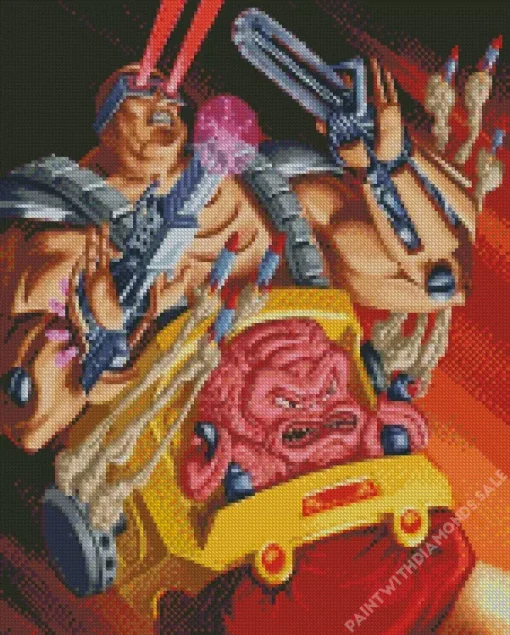 Krang ninja turtles Diamond With Numbers