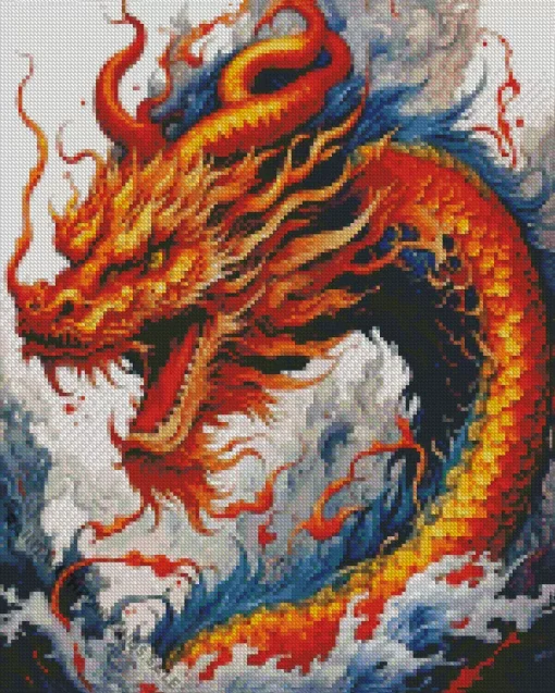 Mad chinese dragon Diamond Paints