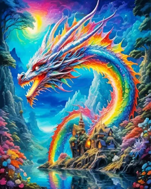 Magical Rainbow Dragon diamond paintings