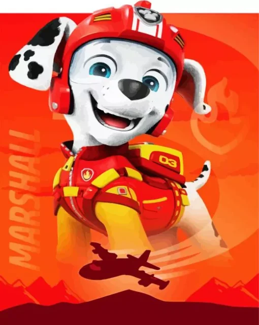 Marshall Paw Patrol Puppy Diamond By Numbers