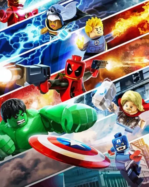 Marvel Lego Heroes Diamond By Numbers