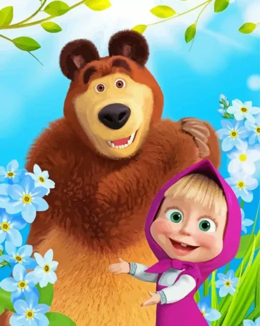 Masha And The Bear Diamond Painting