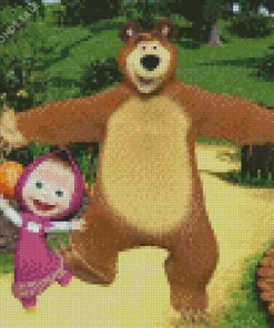 Masha And The Bear Animated Series Diamond Painting