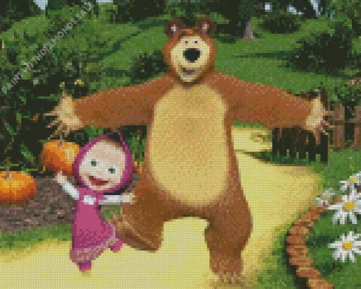 Masha And The Bear Animated Series Diamond Painting