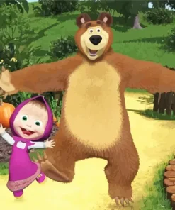 Masha And The Bear Animated Series Diamond Painting