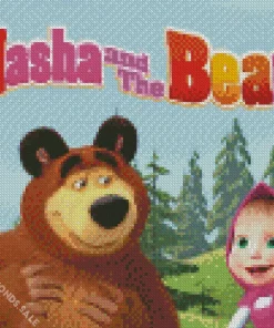 Masha And The Bear Animation Diamond Painting