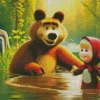 Masha And The Bear Cartoon Diamond Painting