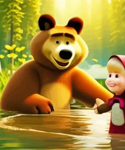 Masha And The Bear Cartoon Diamond Painting