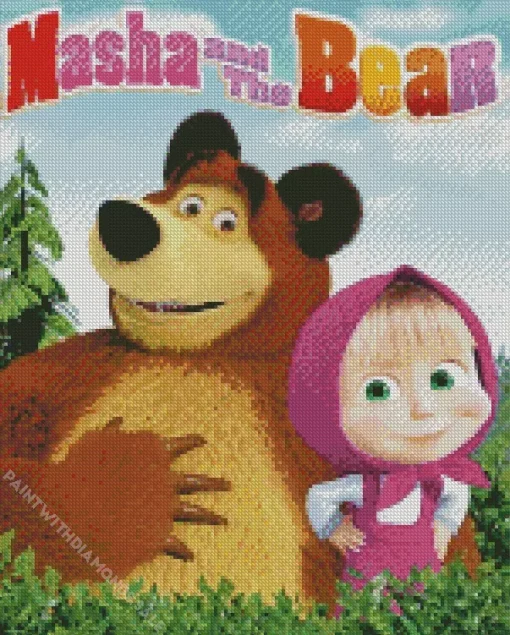 Masha And The Bear Poster Diamond Painting