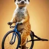 Meerkat On A Bike Diamond Painting