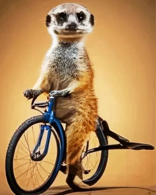 Meerkat On A Bike Diamond Painting