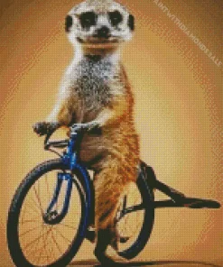 Meerkat On A Bike Diamond Painting