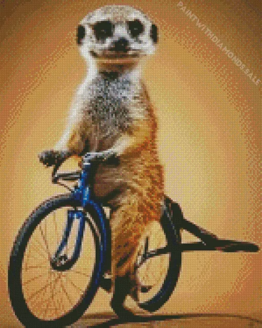 Meerkat On A Bike Diamond Painting