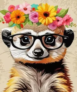 Meerkat With A Floral Crown Diamond Painting