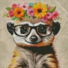 Meerkat With A Floral Crown Diamond Painting