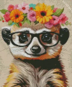 Meerkat With A Floral Crown Diamond Painting