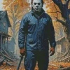 Michael Myers Horror Halloween Movie Diamond With Numbers