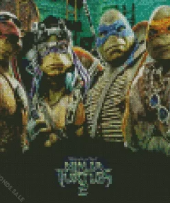 Ninja Turtles Movie Poster Diamond With Numbers