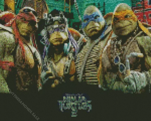 Ninja Turtles Movie Poster Diamond With Numbers