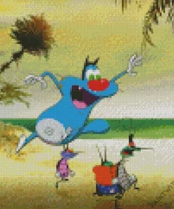 Oggy And The Cockroaches Animation Diamond Painting